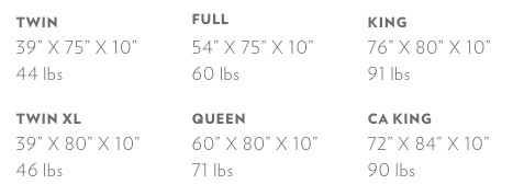 Casper mattress size options