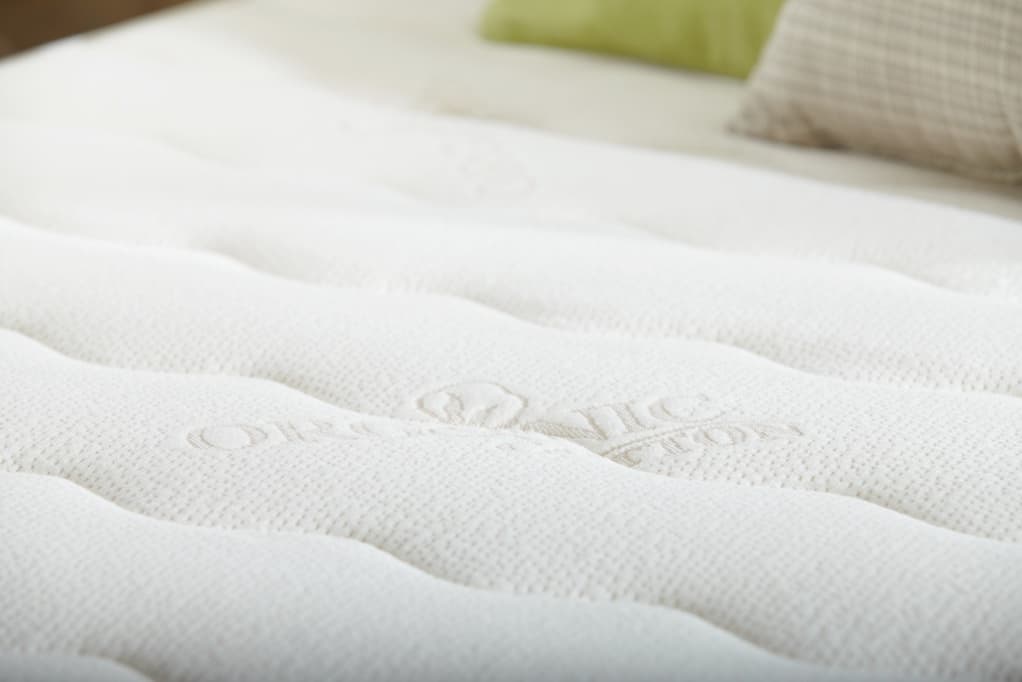 PlushBeds Botanical Bliss Mattress Review - organic cotton top detail view