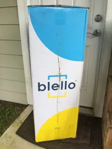 Blello mattress review - shipping box on doorstep 2