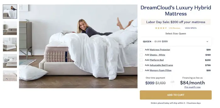 Dreamcloud mattress review - order form