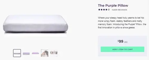 Purple pillow pricing