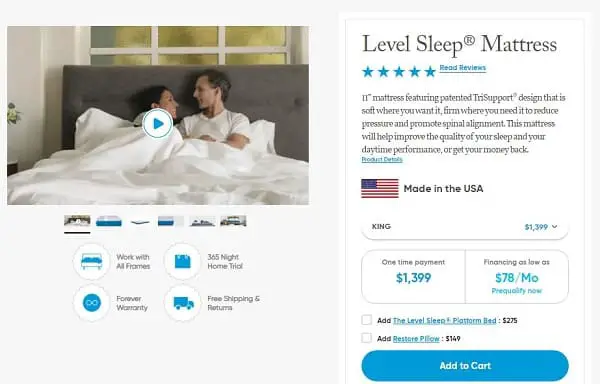 Level Sleep purchase process