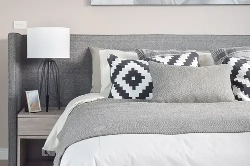 Grey Pillows With Graphic Pattern