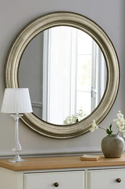 Round Brass Bedroom Mirror