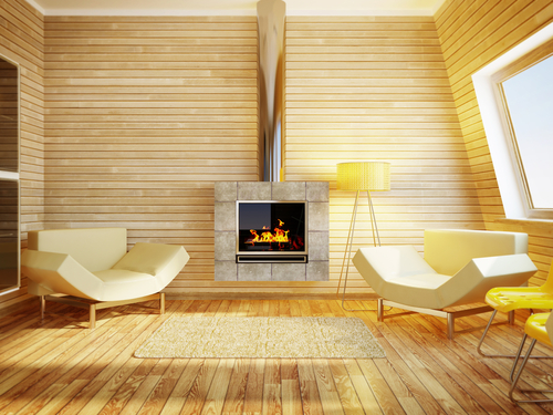 Modern Gas Burning Fireplace