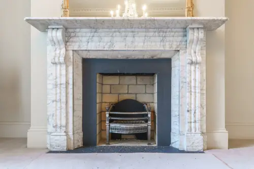 Traditional Marble Top Bedroom Fireplace