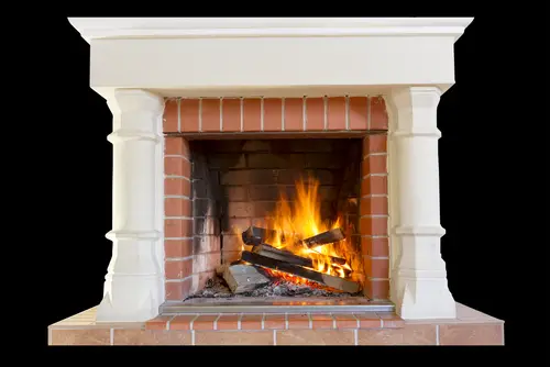 Traditional White Bedroom Fireplace
