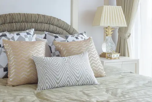 Farmhouse White Bedrooms with Pillows
