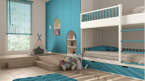 Beach House Bunk Beds with Blue Hues
