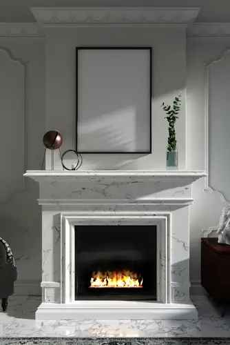 Classic Bedroom Fireplace in Soft Grey