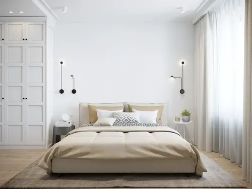 Earthy Shades Modern White Bedroom