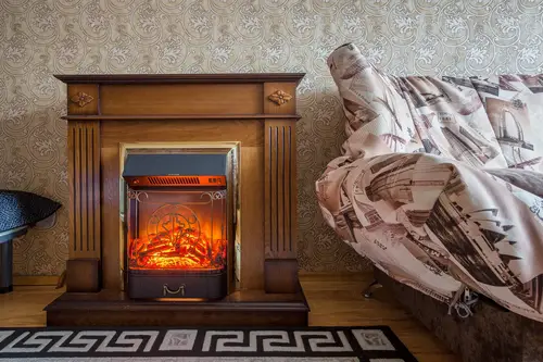Rustic Bedroom Electric Fireplace
