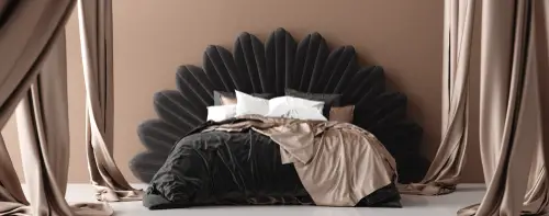 Feather Look Hollywood Regency Canopy Bed