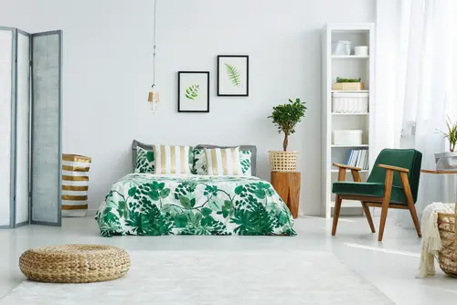Green Accents Mid-Century Bedrooms