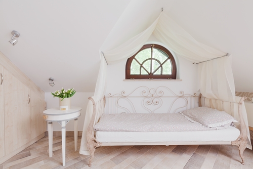 Pure White French Country Canopy Beds
