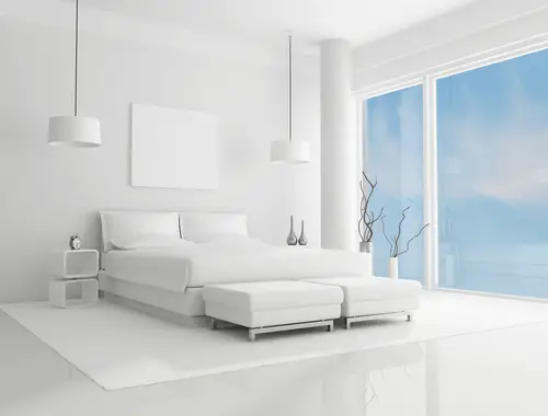 Pure White Modern Bedrooms