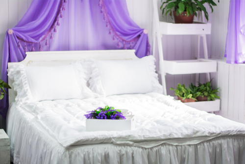 French Country Purple Canopy Beds