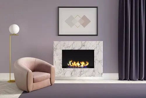 White Marble Bedroom Fireplace