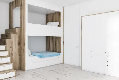 White Wooden Bunk Bed