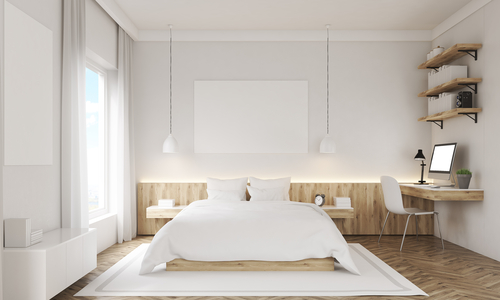 White & Wooden Contemporary Bedrooms