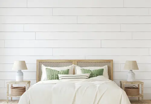 Farmhouse White Bedrooms with Wooden Furniture