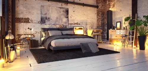 Black Industrial Bedroom Rug