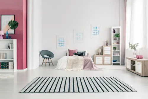 A Striped Scandinavian Bedroom Rug