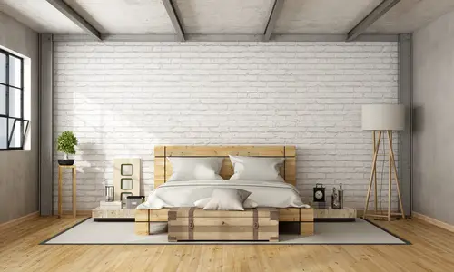 White Industrial Bedroom Rug
