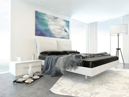 White Contemporary Bedroom Rugs