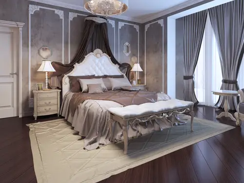 Hollywood Regency Bedrooms with Art Deco Setting