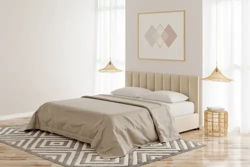 Transitional Bedroom Rugs with Boxed Patterns