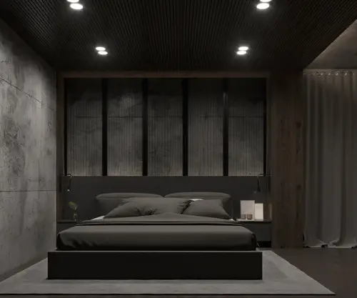 Dark Grey Industrial Bedrooms