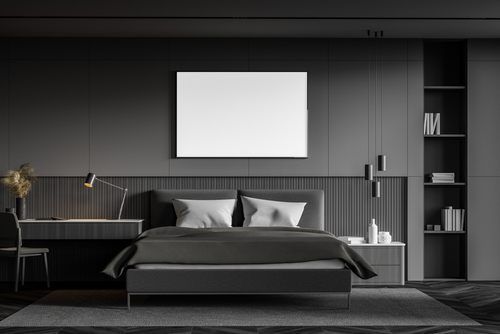 Contemporary Bedrooms with Dark Interior