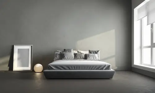 Light Trendy Contemporary Bedrooms In Gray