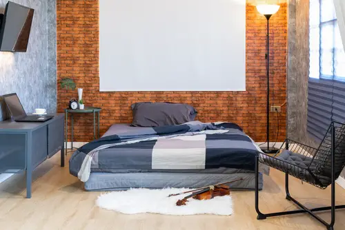 Industrial Gray Bedrooms with Modern Industrial Setting