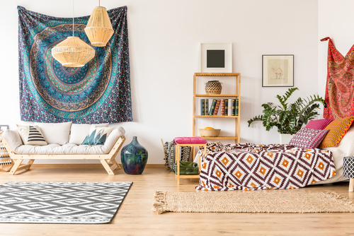 Ethnic Boho Chic Bedroom Rug 