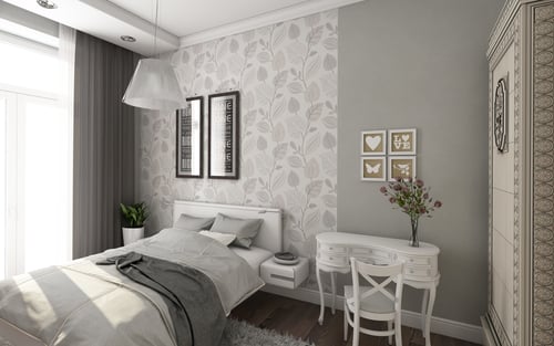 Soft Grey Transitional Bedroom