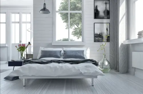 Spacious and Airy Scandinavian Bedrooms In Gray