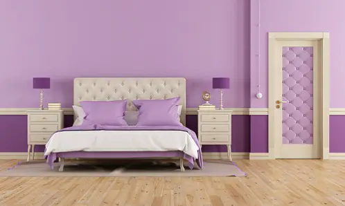 Classic Style Mid-Century Light Lilac Bedroom