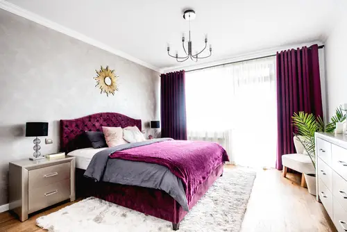Beach House Light Lilac Bedroom in Classical Style