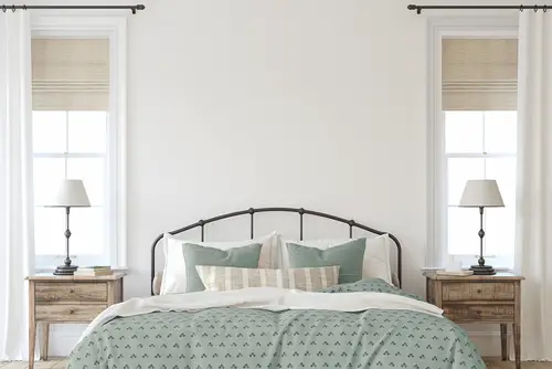 Farmhouse Teal Bedroom with Bedding Set