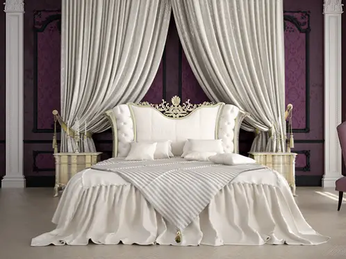Regency Bedrooms in Light Lilac with Royal Setting