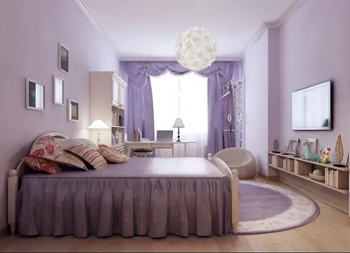 Bright French Country Bedrooms in Light Lilac