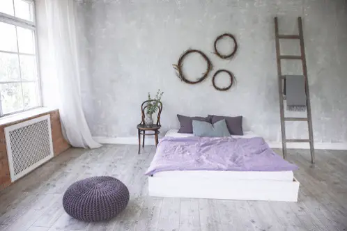 Industrial Bedrooms in Grey & Light Lilac