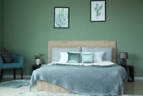 Grey & Teal Modern Bedroom