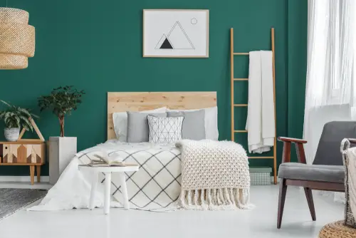 Mid-Century Teal Bedrooms with Natural Vibe