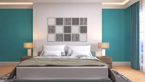 Painted Contemporary Teal Bedrooms