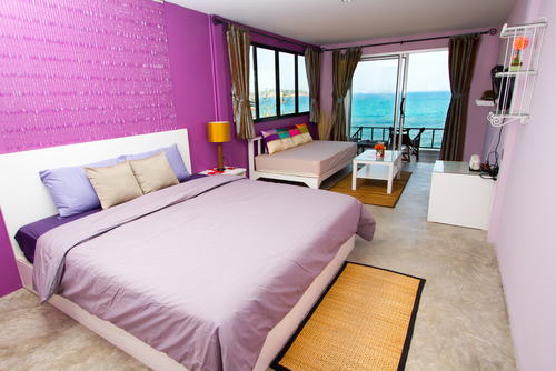 Colourful Beach House Light Lilac Bedroom