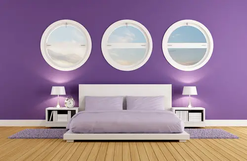 Modern Lilac Bedroom with Purple Accents