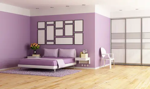 Contemporary Sleek Bedrooms in Light Lilac